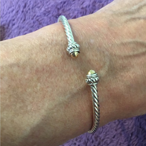 NWT Artisan Crafted Samual B 18K & Sterling Silver Flexible Hinged Bracelet - Picture 4 of 14